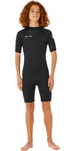 2026 Rip Curl Groms Trad 2mm Back Zip Shorty Neopreno 003TSP - Black